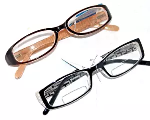 2 pr Bifocal Reading Glasses Fashion sampler premium compact readers power +3.0 - Picture 1 of 4