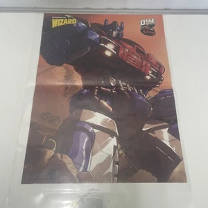 Vintage 90s double sided Wizard poster Marvel Comics Marvel Optimus Prime nice - Picture 1 of 2