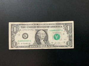 2013 $1 DOLLAR BILL K88555557A - Picture 1 of 4