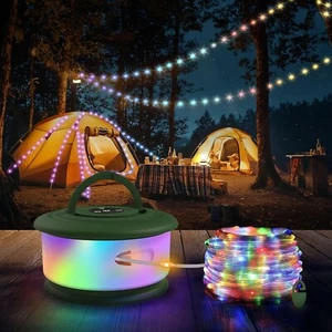 Camping String Lights, 3 in 1 Upgraded Retractable RGB Outdoor String Lights ... - Picture 1 of 9