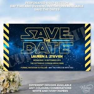 Star Wars Save the date Thank You Wedding Invitation Personalised Invite Card - Picture 1 of 13