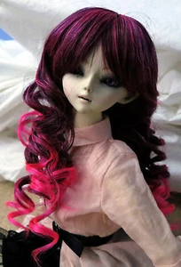 Peluca de muñeca en capas estilo rizado Carly - marrón, rosa BJD 7-8"" 8-9"" y 9-10"" talla - Imagen 1 de 1