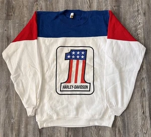Vintage 1970s Harley Davidson Number One Sweatshirt Rare - Picture 1 of 15