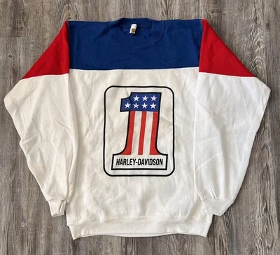 Vintage 1970s Harley Davidson Number One Sweatshirt Rare - Image 1 of 4