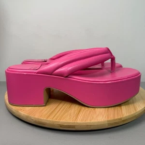 Sandalias de plataforma Jeffrey Campbell Luau para mujer 9M suela gruesa fucsia chanclas - Imagen 1 de 8