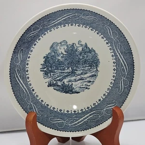 Currier Ives blau Coupe Suppenschüssel 7,5" Taylor Smith & Taylor Landbild - Bild 1 von 10