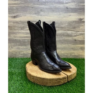 J. Chisholm Mujer - Talla 9M - Botas Vaqueras Lagarto Negro Estilo JL4970 - Imagen 1 de 12