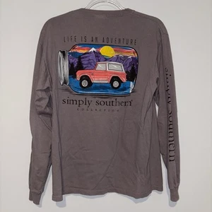 Simply Southern Adventure Mountains Long Sleeve Shirt purple grey size medium - Bild 1 von 5