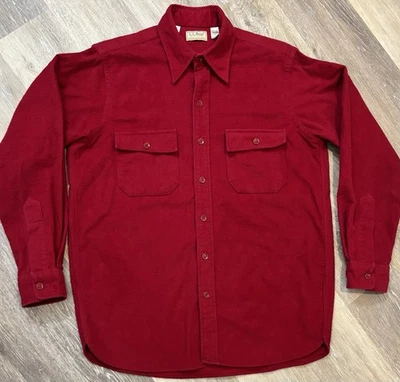 Vintage LL Bean Men’s Chamois Cloth Shirt Size 16 (Medium) Red Heavyweight - Image 1 of 4