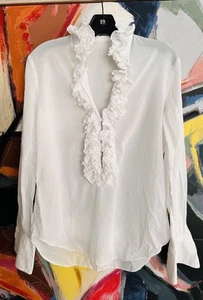 Dolce & Gabbana Shirt Damen Gr. 42 Off White Rüschenshirt - Bild 1 von 6