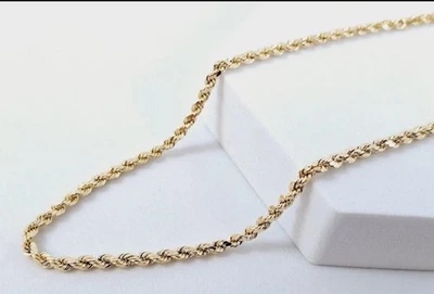 19.5” 14K Yellow Gold Diamond Cut Rope Chain Necklace – 2.7g – Fine Crafted - Image 1 of 3
