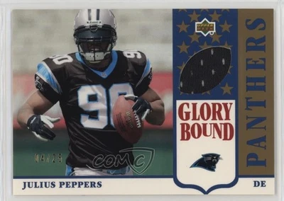 2002 UD Authentics Glory Bound Jerseys Gold /25 Julius Peppers Rookie RC HOF - Image 1 of 2