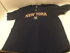 Majestic New York Yankees Mens T-Shirt Navy Logo Graphic  Tee Shirt  Size Xl. - Picture 1 of 8