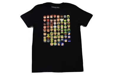 Roblox Youth Boys Roblox Grid Short Sleeve Gaming Black Shirt New XXS-XL - Image 1 of 4