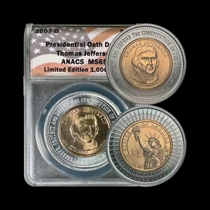 UNITED STATES. 2007, Dollar, D - ANACS MS65 - Presidential, Jefferson, RARE - Picture 1 of 7