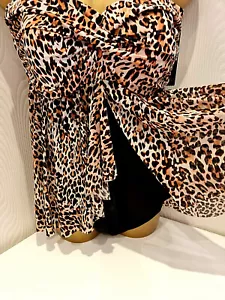 GOTTEX PROFILE 26 Sml fit - Brown animal print skirt swimsuit, Detach Strap NWT - Picture 1 of 6