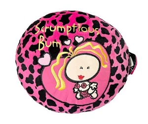 Bubblegum Scrumptious Bum Cushion - Pink Black Bed Leopard Print 00s Y2K Tagged - Picture 1 of 8