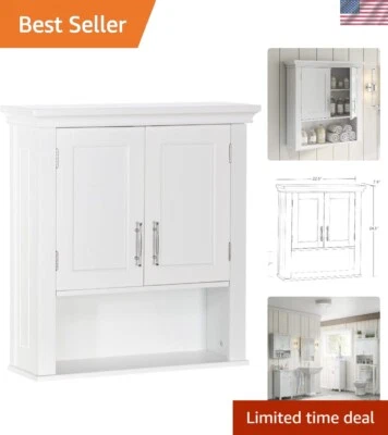 Stylish Wall-Mount Bathroom Cabinet with Magnetic Close Doors and Storage Space - Image 1 of 4