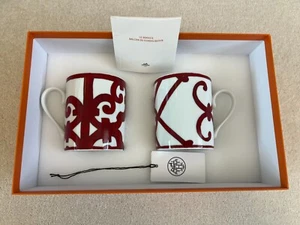 Genuine Hermes Balcon du Guadalquivir Set of 2 Mugs *Brand New* £350.00 RRP - Picture 1 of 4