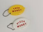 Oval Squeeze Coin Holders | Key Chain - Taco/Pizza Money Change Purse | USA VTG