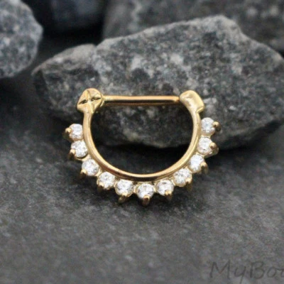 Joyería Daith, anillo de tabique 16G, pendientes Daith, clicker de tabique, piercing Daith Foto 1 de 4