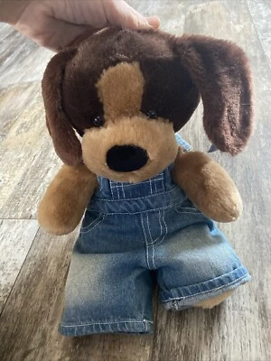 BUILD A BEAR  Brown Tan Dog Cute Caramel Pup Plush Stuffed Animal & Overalls New - Image 1 of 4