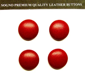 Genuine leather covered buttons 4 MADE IN USA 20mm burgundy leather, metal loop - Picture 1 of 7