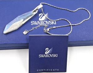 HERMOSO COLLAR SWAROVSKI GRAN FRAGMENTO DE CRISTAL RODIO CAJA DE FIANZAS Y CERTIFICADO SIN USAR - Imagen 1 de 9