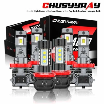 FITS Nissan X-Trail 2015-2019 H8/H9/H11 LED Headlight Bulbs Fog Lights Combo 6X - Image 1 of 4