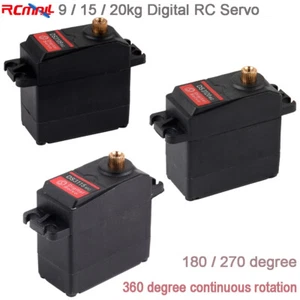 9kg 15kg 20kg Digital Servo Metal Gear 180/270 Degree 360 Continuous Rotation - Picture 1 of 6