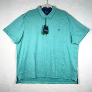 Chaps Polo Shirt Mens 2XL Blue Green 2XL Golf UPF Moisture Wicking Short Sleeve - Picture 1 of 9