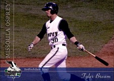 2012 Missoula Osprey Grandstand #6 Tyler Bream Zelienople Pennsylvania PA Card