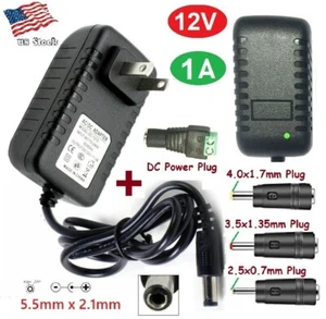 12V 1A AC Adapter (wall wart) Power Supply for home electronics 5.5x2.1mm Plug - Picture 1 of 6