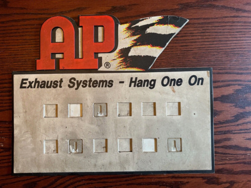 Vintage AP Exhaust Point of Sale Sign Display Antique Gas and Oil Petrol 16x13