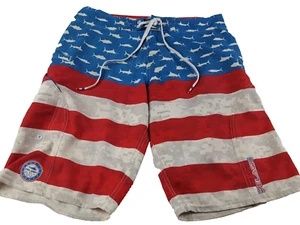 Pantalones Cortos de Natación Pelágicos Para Hombres Piel de Tiburón 30 Camuflaje Digital Bandera de EE. UU. FishPel - Imagen 1 de 15