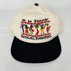 We Be Jammin' Rasta Nassau Bahamas Adult Vintage Hat Strapback Cap Black & Tan - Picture 1 of 6