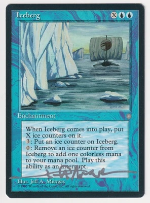 Silver Signed Iceberg Proof MP Ice Age Artist Jeff A. Menges 1995 MTG Magic AP! - Image 1 of 2