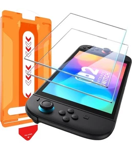 New 2 Pack 9H Tempered Glass Screen Protector Film For Nintendo Switch 2 (2025) - Picture 1 of 8