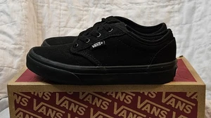 Vans Atwood Youth Boy's/Girl's Canvas Shoes Size 1Y Solid Black Low Top Lace up - Foto 1 di 8