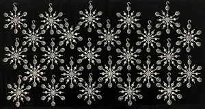 25 Vintage klare Schneeflockenform baumelnde Kunststoff Eiszapfen 4" Weihnachtsschmuck - Bild 1 von 7
