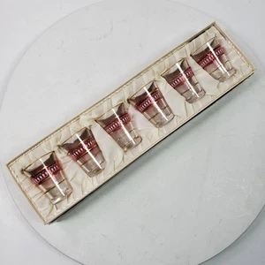 Antique Anchor Hocking Shot Glasses Set of 6 w/ Storage Box Depression Era - Picture 1 of 6