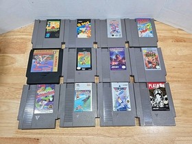 Lote de 12 juegos Nintendo NES Top Gun, Iron Sword, Cobra Triangle, Hydlide, Bad Dudes
