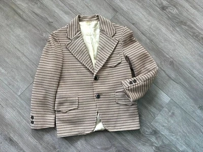 Vintage 'Chips Off The Old Block' Boys Sports Coat Blazer Polyester Tan/Brown/Wh - Image 1 of 4