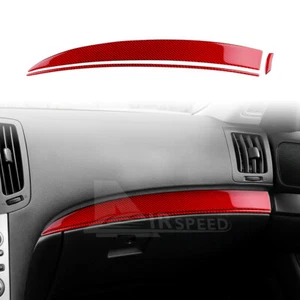 For Infiniti G35 G37 G25 08-13 Copilot Front Dash Sticker Carbon Fiber Cover RED - Picture 1 of 8