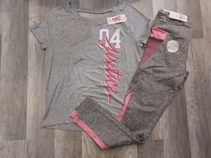 NWT Justice Girls Outfit Logo Top/Active Leggings Size 10 (9) - Picture 1 of 1