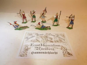 ++ G1992 7 Zinnfiguren Heinrichsen Nürnberg Hunnenschlacht ca. 3cm - Bild 1 von 5