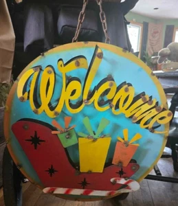 Vintage vibe, Retro Fun Metal Holiday Welcome 3D Sign  - Picture 1 of 4