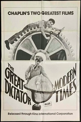Modern Times Great Dictator Original US One Sheet Movie Poster Charlie Chaplin - Bild 1 von 4