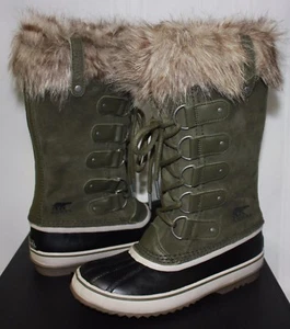 Sorel Women's Joan of Arctic waterproof boots green Nori / Stone New! - Picture 1 of 5