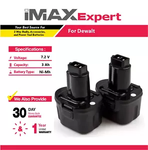2x Batería 7,2V 3Ah NiMh para Dewalt DW9057 DE9057 DE9085 DW920K DW920K-2 - Imagen 1 de 6